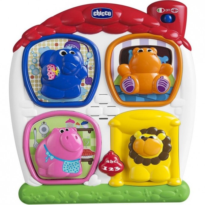 Говорящая игрушка-сортер CHICCO «Домик с животными», разноцветный 00006815000180