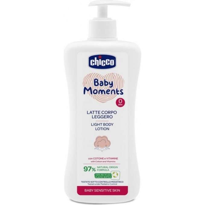 Лосьон для тела CHICCO BABY MOMENTS Нежная консистенция 0+, 500 мл 00010243000000