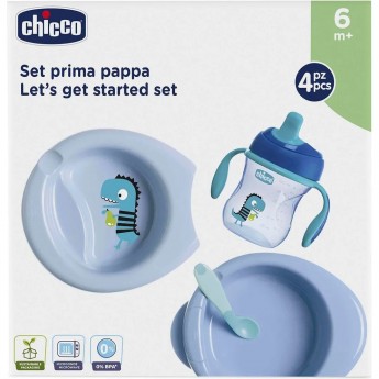 Набор детской посуды CHICCO 6м+, голубой Набор детской посуды CHICCO 6м+, голубой