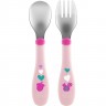 Набор столовых приборов CHICCO METAL CUTLERY 18м+ (ложка, вилка), розовый 00016102100000