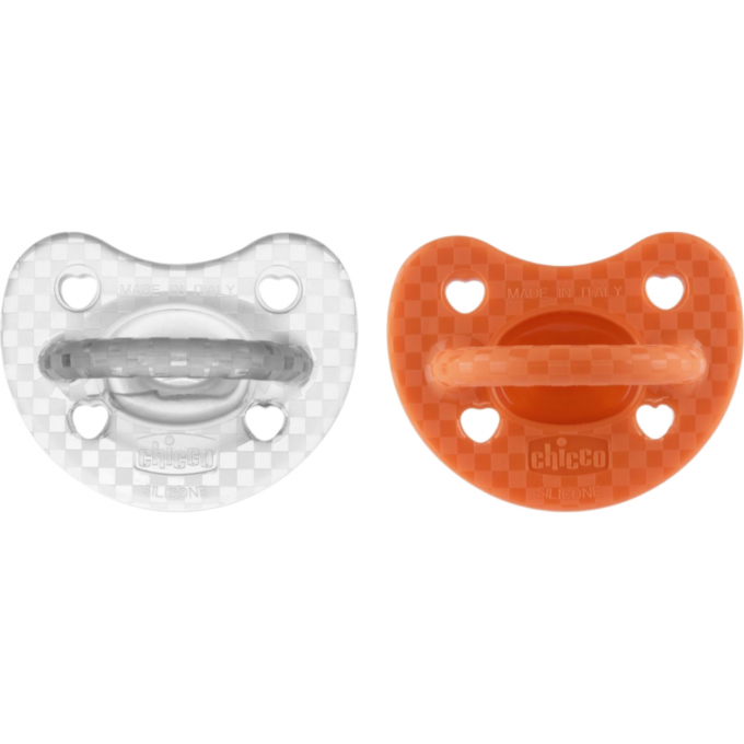 Пустышка силиконовая CHICCO PHYSIOFORMA LUXE or-transp 16-36 мес 2 шт 00073035310000