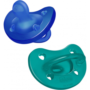 Пустышка силиконовая CHICCO PHYSIOFORMA SOFT blue, 16-36 мес 2 шт