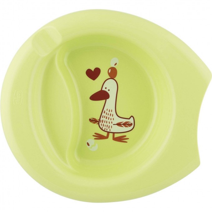 Тарелка с разделителем CHICCO EASY FEEDING, 6м+, зеленая 340728180